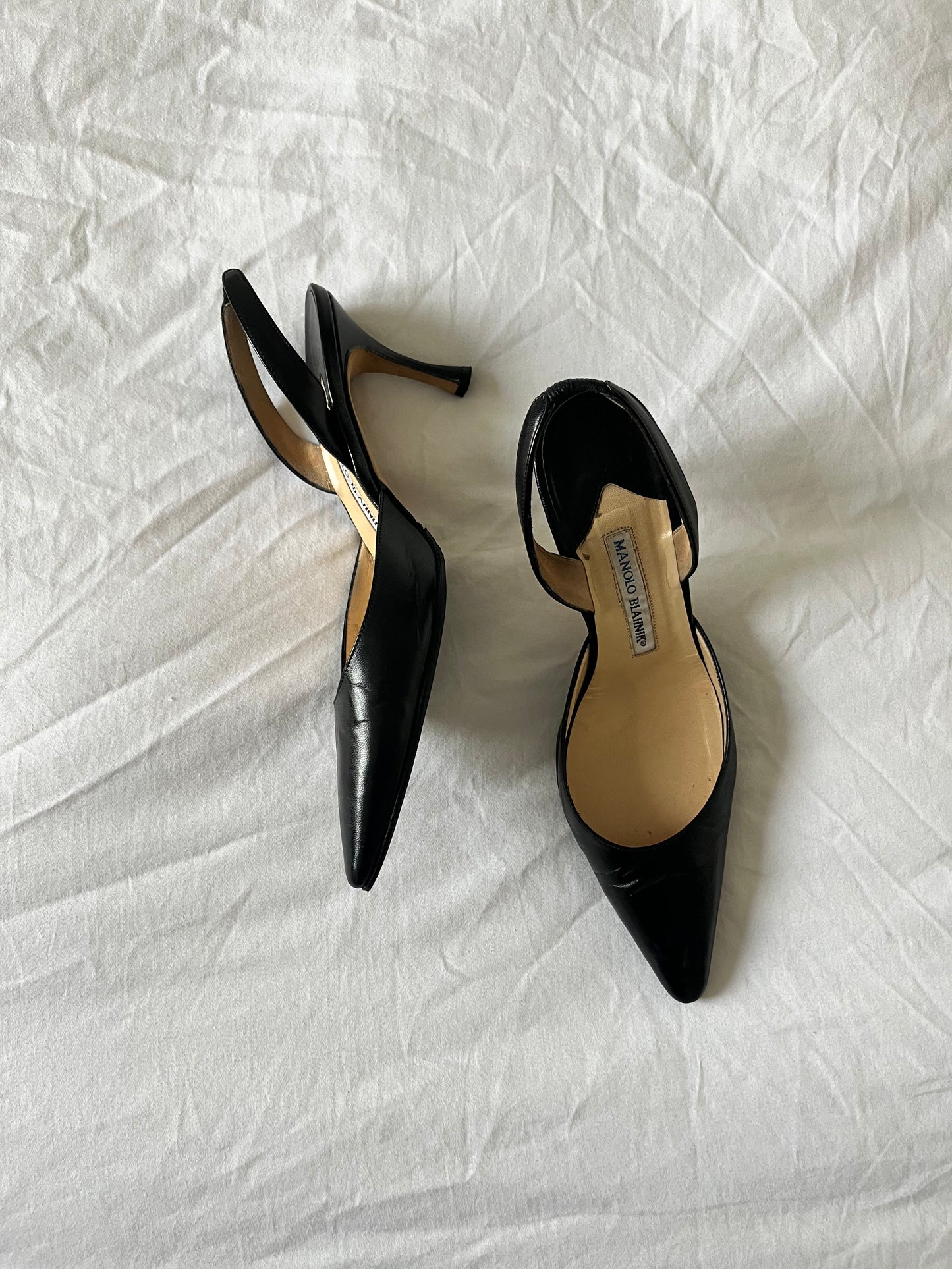 MANOLO BLAHNIK SLINGBACKS, 39