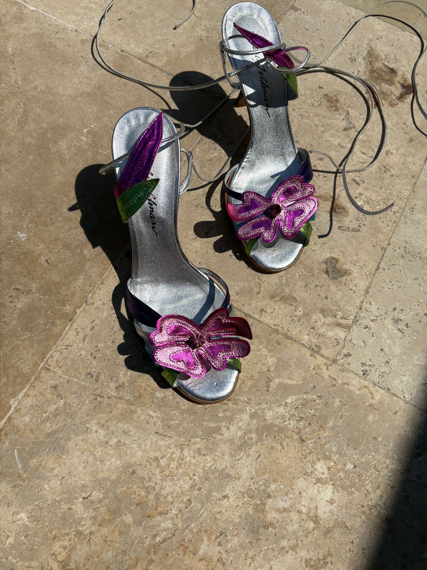VINTAGE FLOWER HEELS, 39
